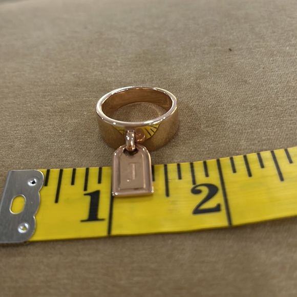 Rose Gold over Sterling Silver polished Initial J Band Ring - Picture 7 of 7